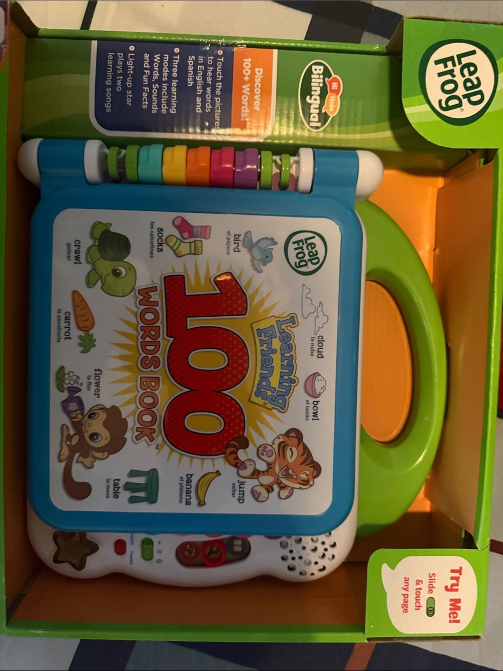 LeapFrog 100 Words Book — Interactive Learning Toy in Blue & Green